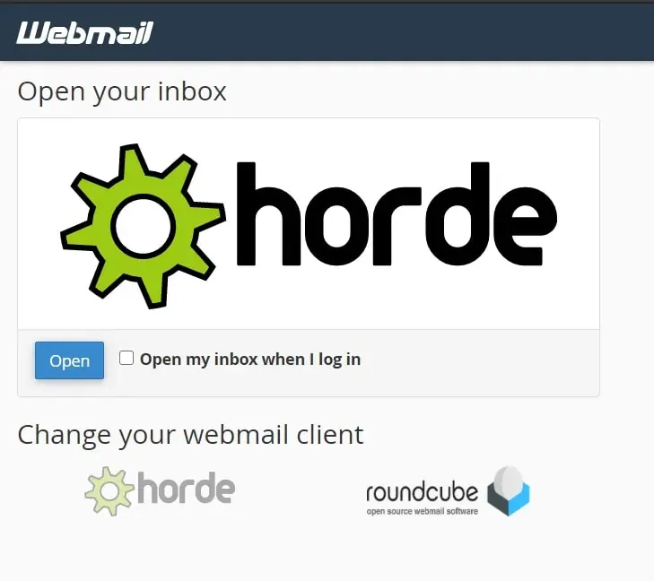 Ouvrez l'interface webmail