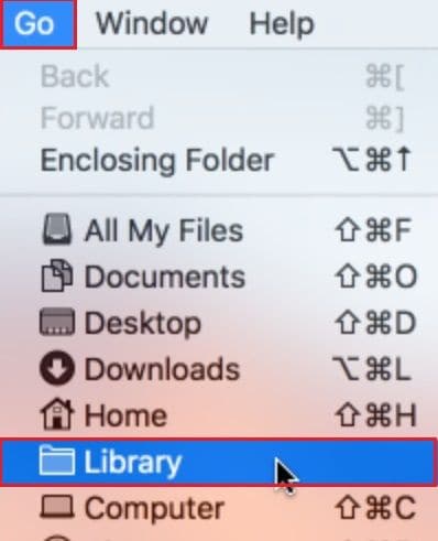go to the library option