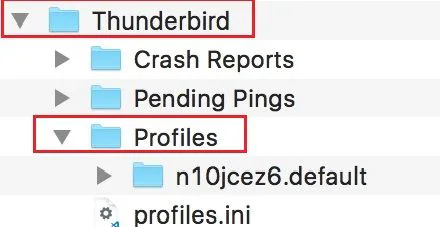 Vai su profilo di Thunderbird.