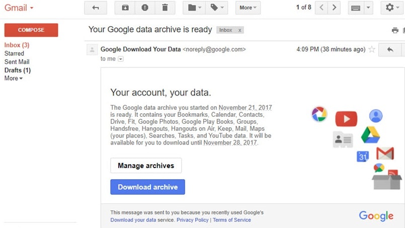download gmail archive file