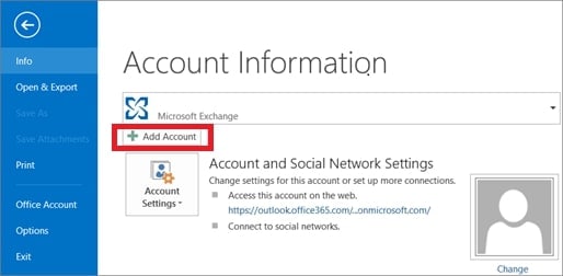 add gmail account to outlook
