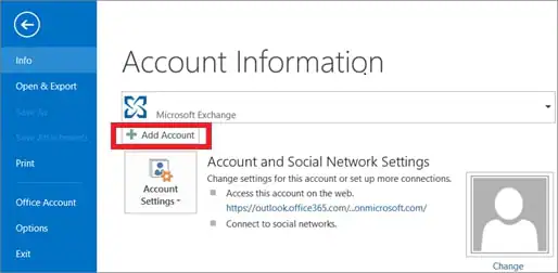 add gmail account to outlook