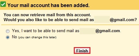 finish backup gmail to another account