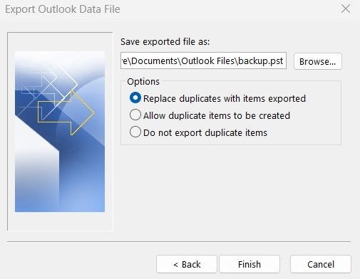 export outlook data file
