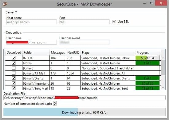 backup imap mailbox with imap downloader