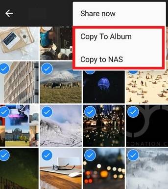 copy iphone files to album or qnap nas