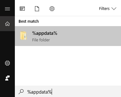 open the appdata folder