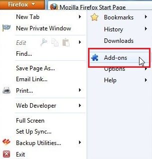 seleccione los complementos de firefox