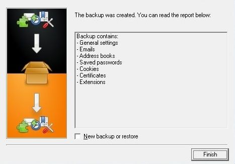 finish the firefox profile backup process