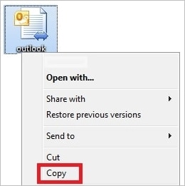 copy the pst file to save