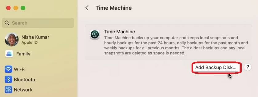 add backup disk