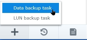 create a new data backup task