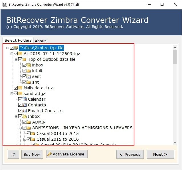 enable the zimbra desktop email folders