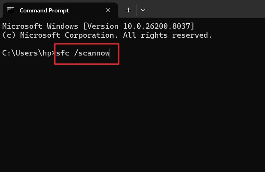 enter the scan command