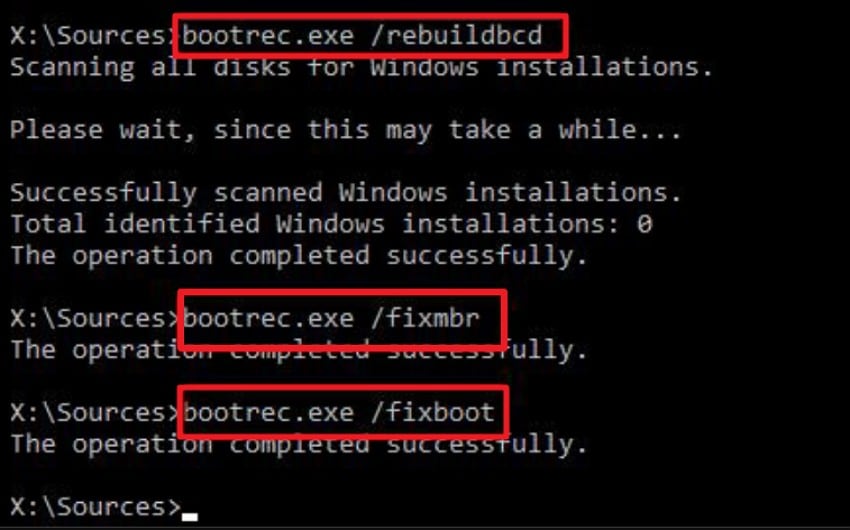 repair boot configuration data