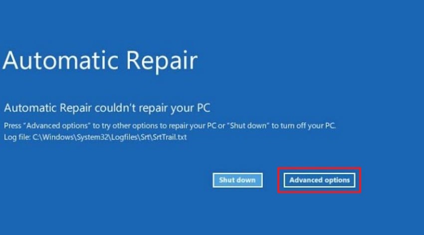 select the advanced option