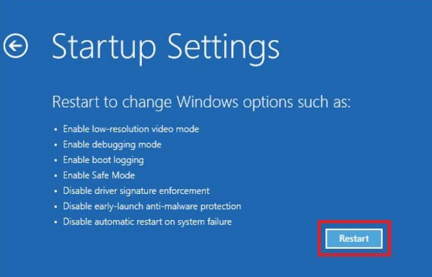 press the restart button
