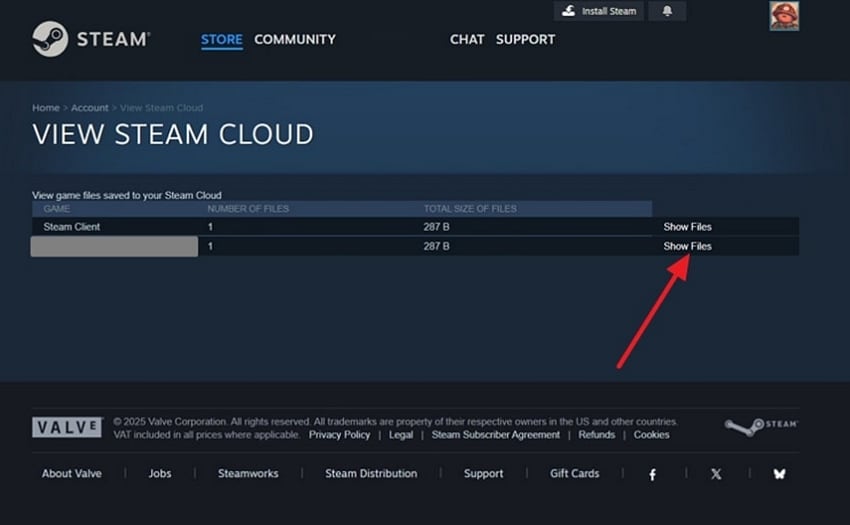 open steam cloud and game files
