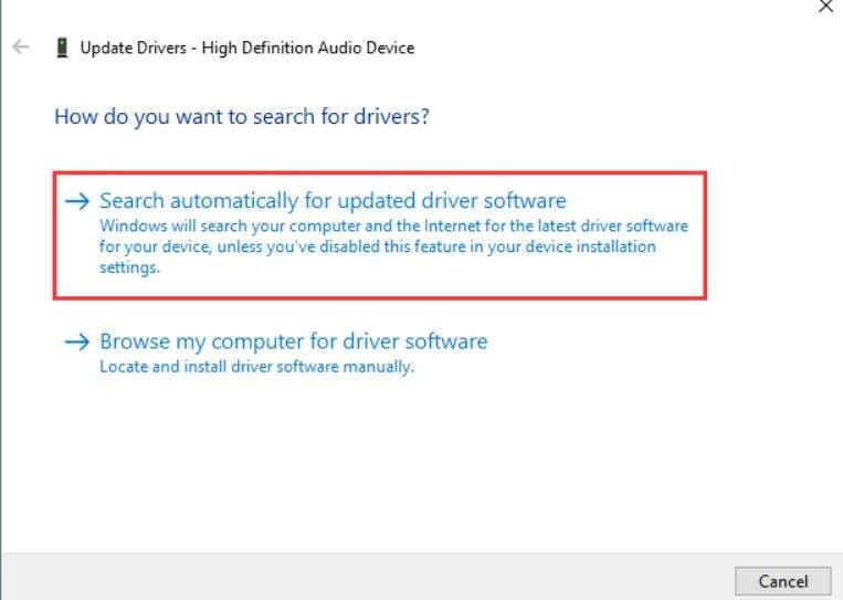 procurar automaticamente atualização para o software do driver