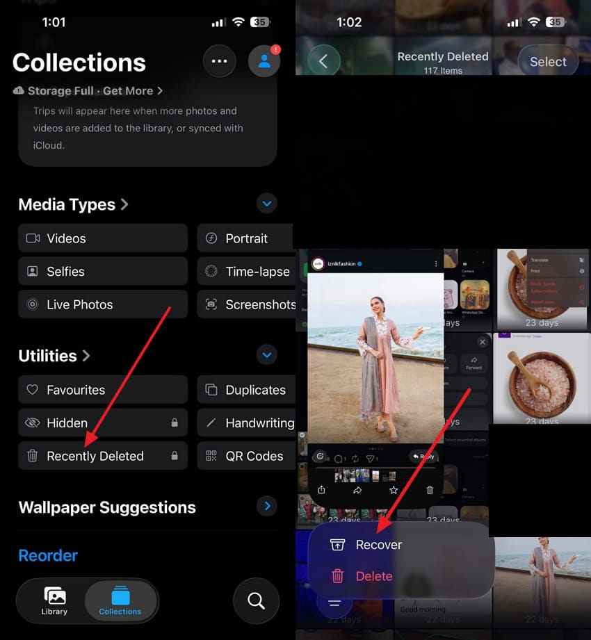 iphone recently deleted