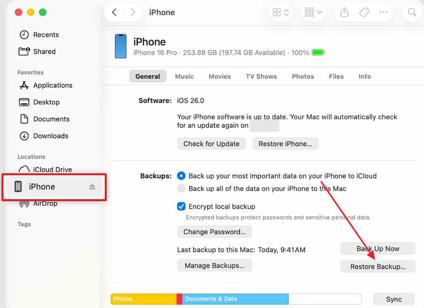 iphone finder backup