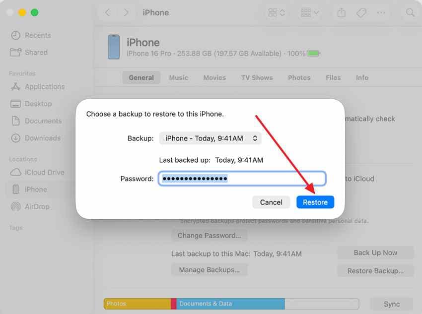 restore iphone data
