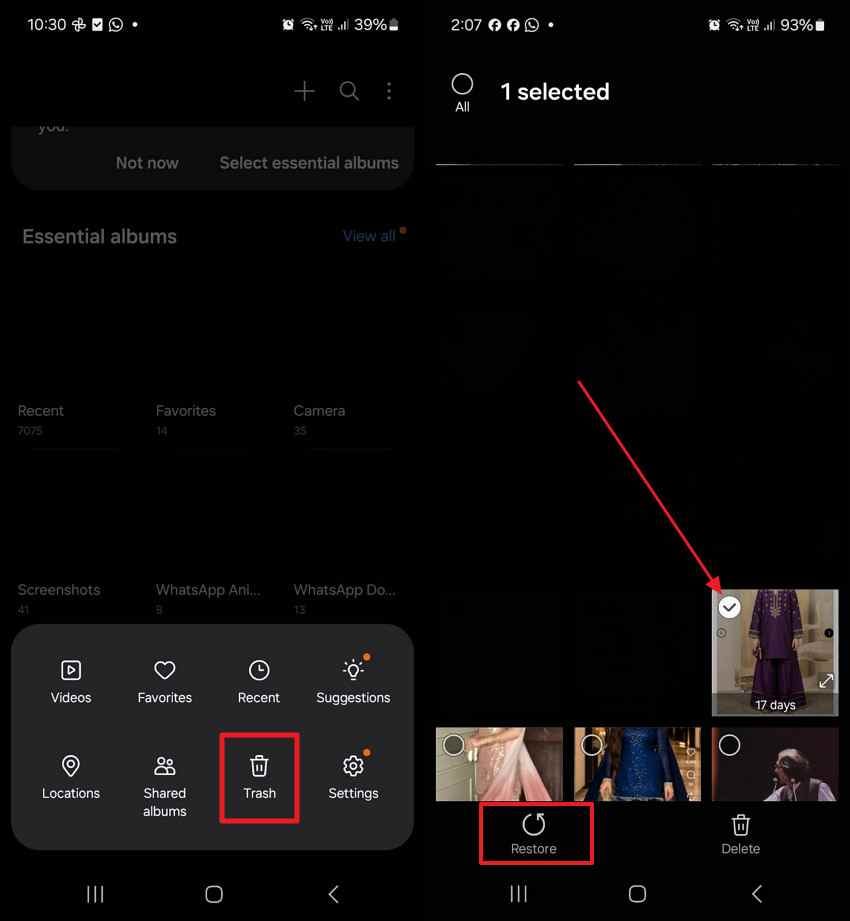 restore android images
