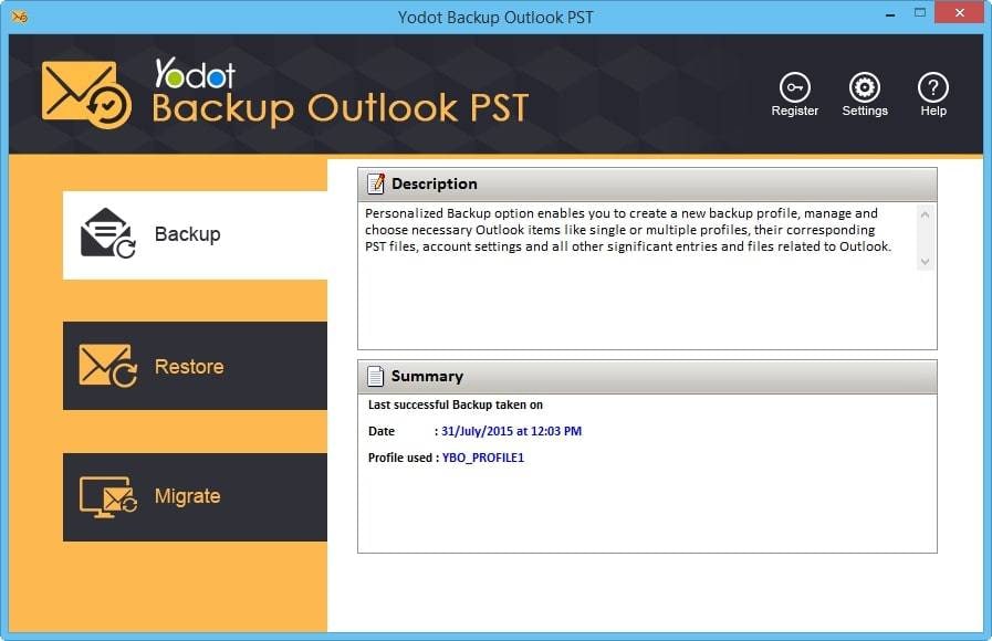 yodot outlook backup software