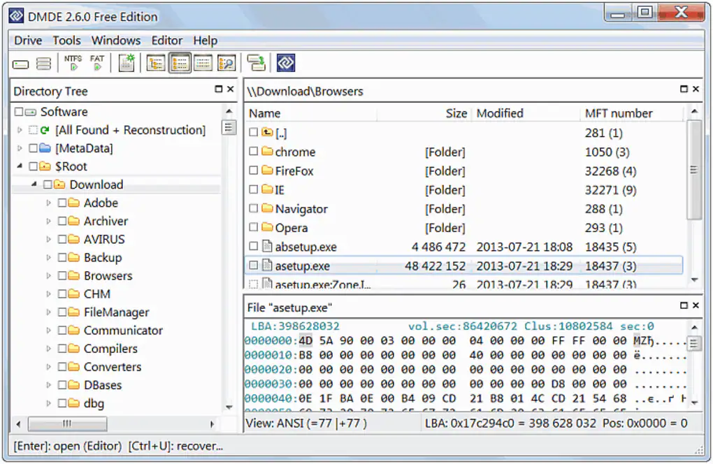 dmde free editor portable file recovery 