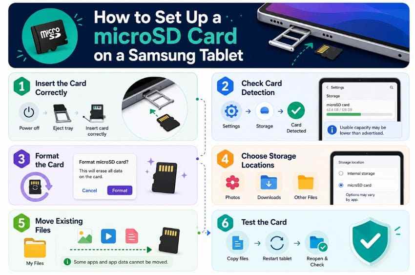 microsd card setup on a samsung tablet