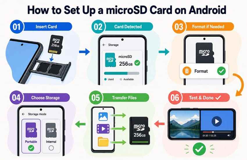 android microsd card setup steps