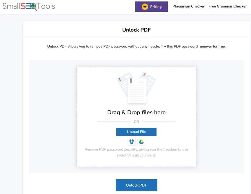small seo tools' pdf password remover