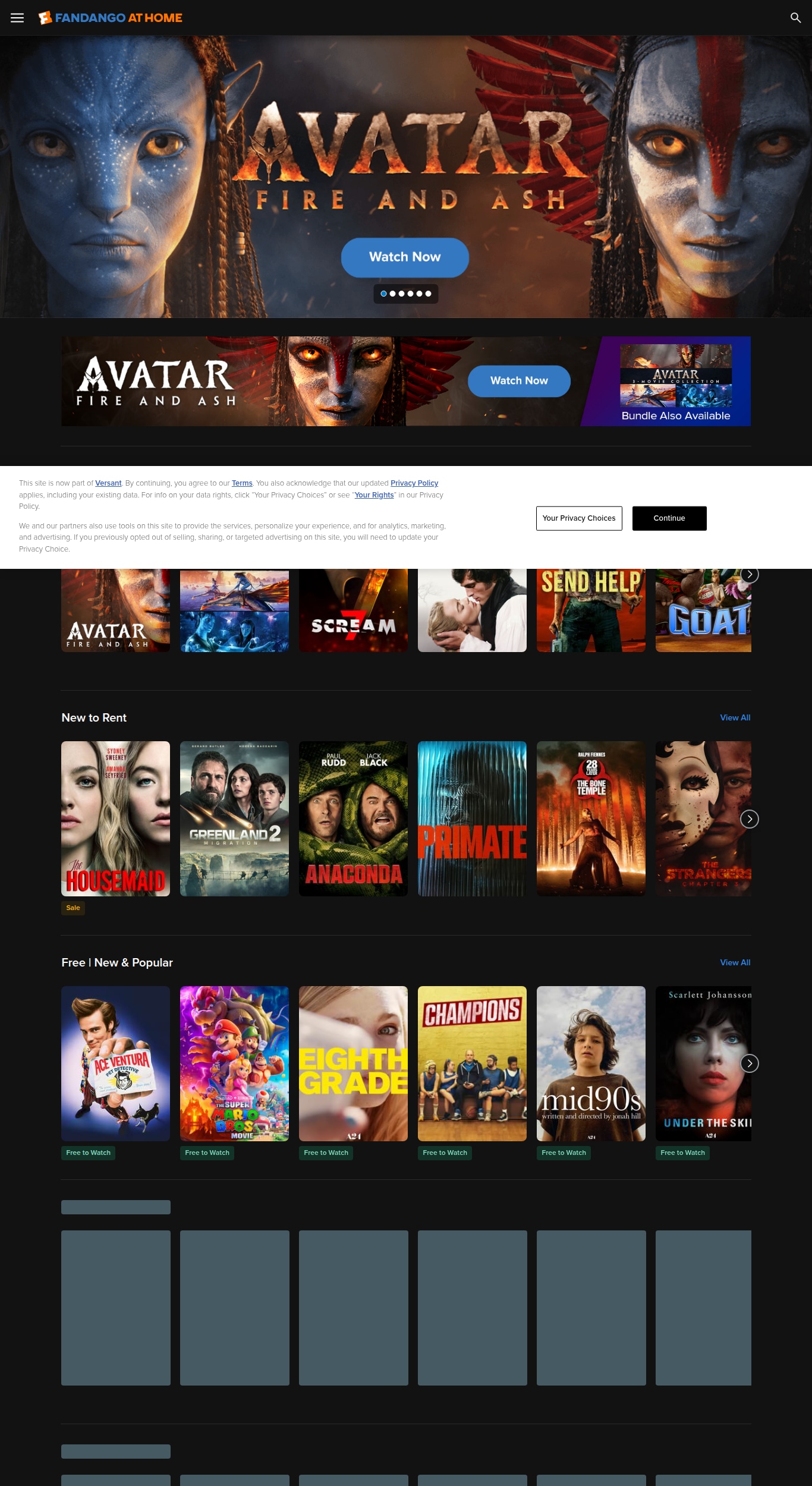 vudu movie store interface