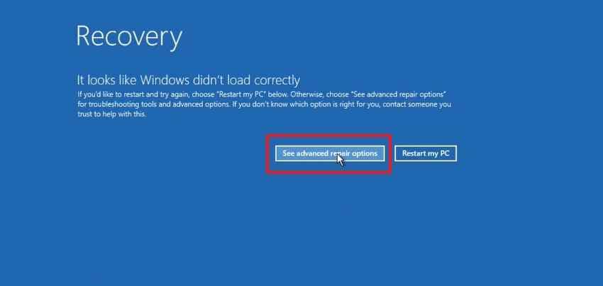 choose advanced repair options