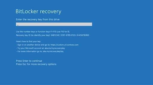 bitlocker password recovery screen