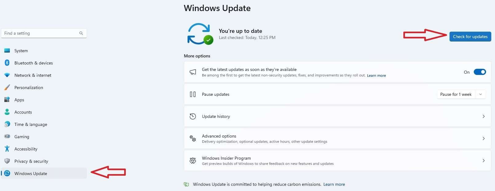 update the windows operating system