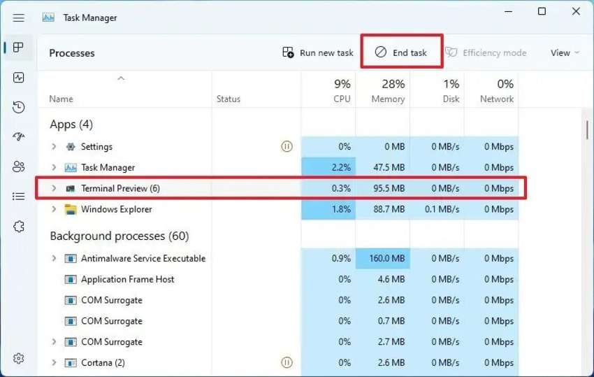 closing apps in task manager while encrypting or decrypting a bitlocker drive on windows 11