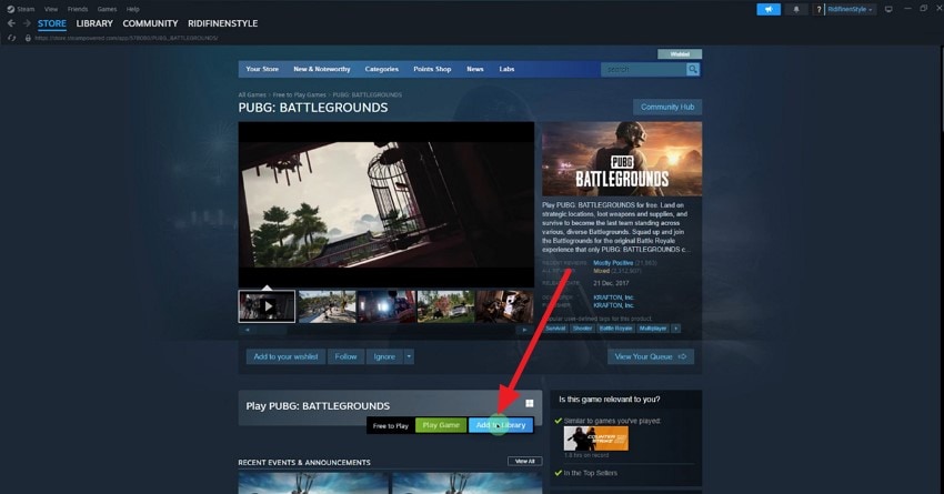 press add to library