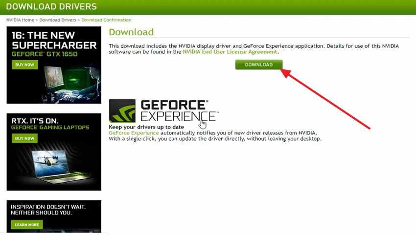 download official display driver