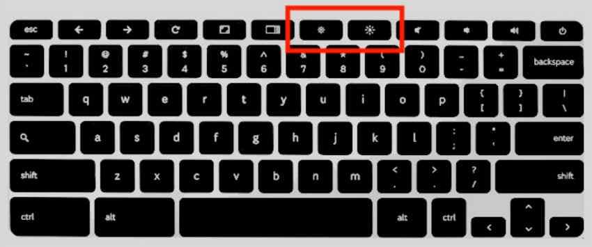 increase chromebook screen brightness