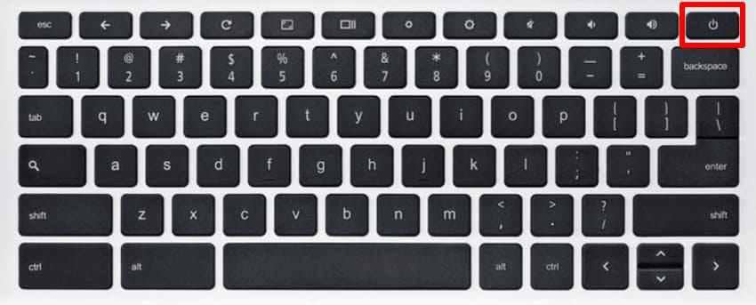 force restart chromebook with power button