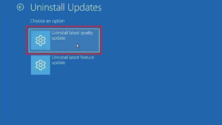 uninstall windows update