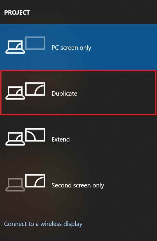 select duplicate display