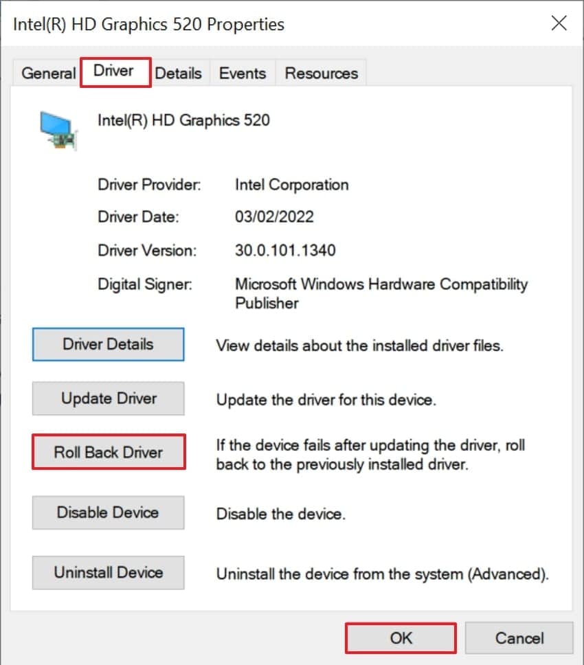 choose rollback drivers