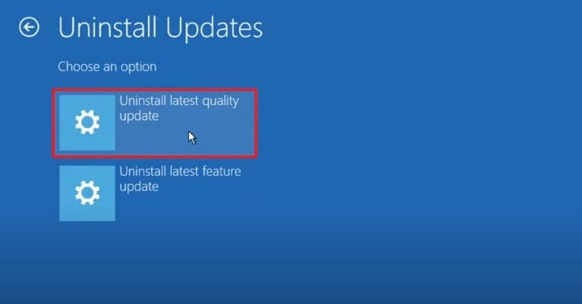 choose desired option
