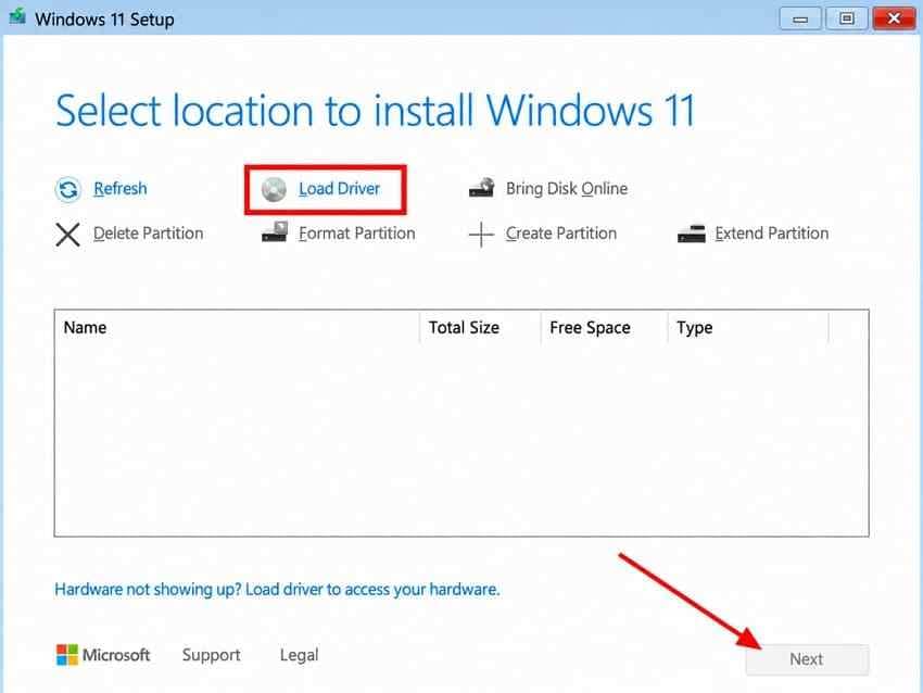 windows setup load storage driver