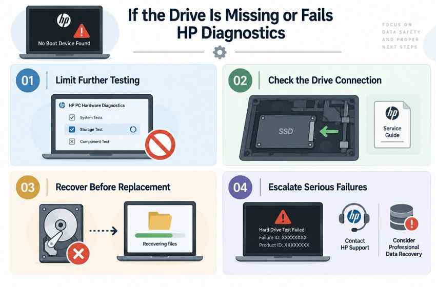 hp drive failure recovery steps