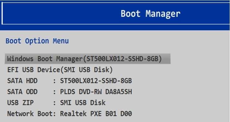 selecting boot drive on leonovo  