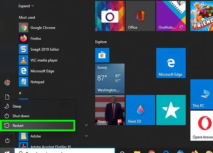 restart your windows computer