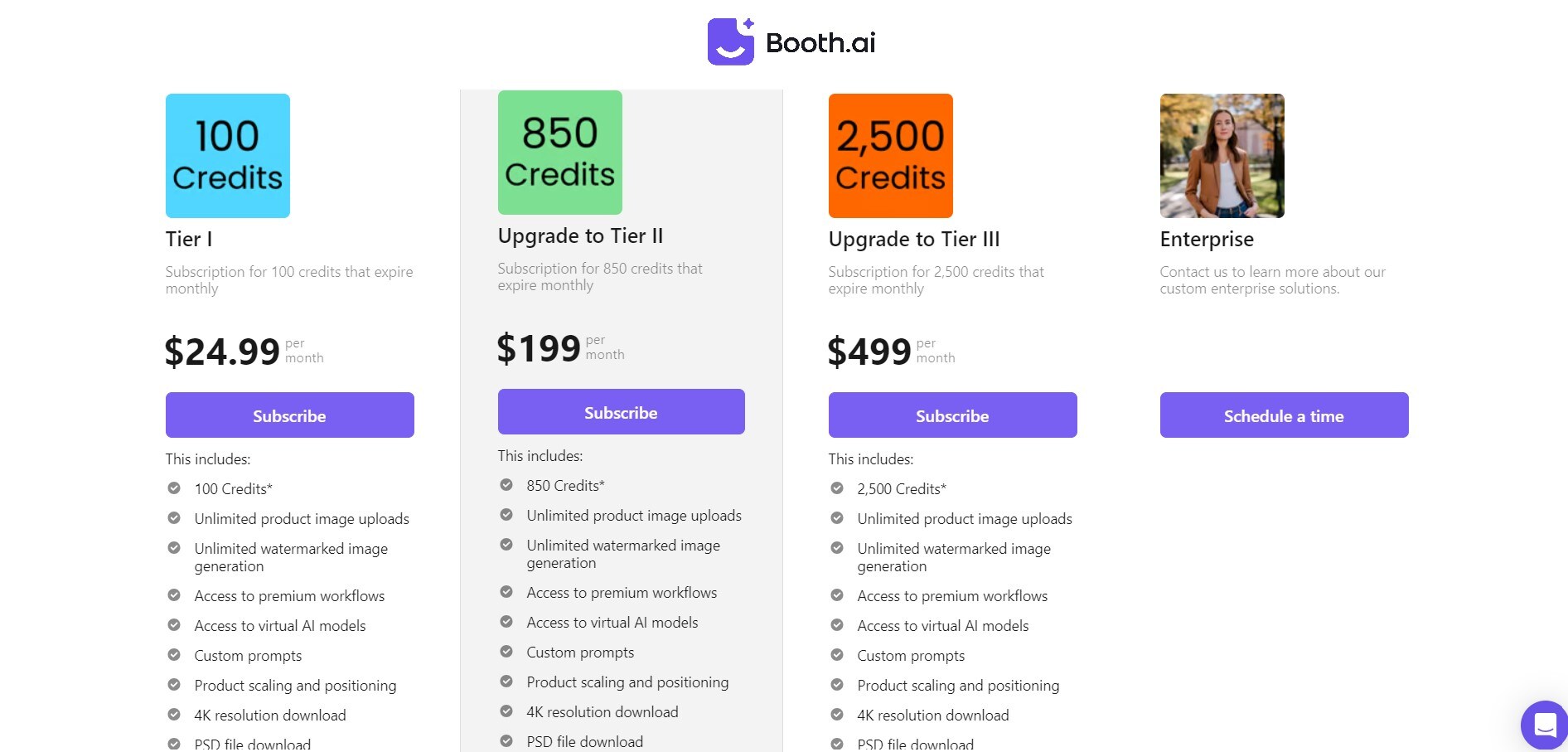 booth ai subscription plans